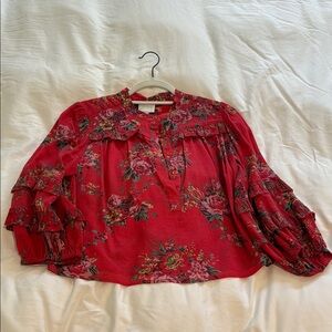Floral Red Women's Top